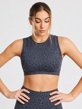 AYBL evolve charcoal speckle seamless crop sleeveless top size XL